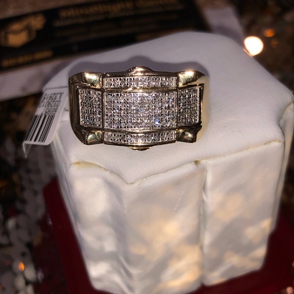 10k solid gold real si diamond ring men engagement anniversary birthday gift HOT - Picture 3 of 8